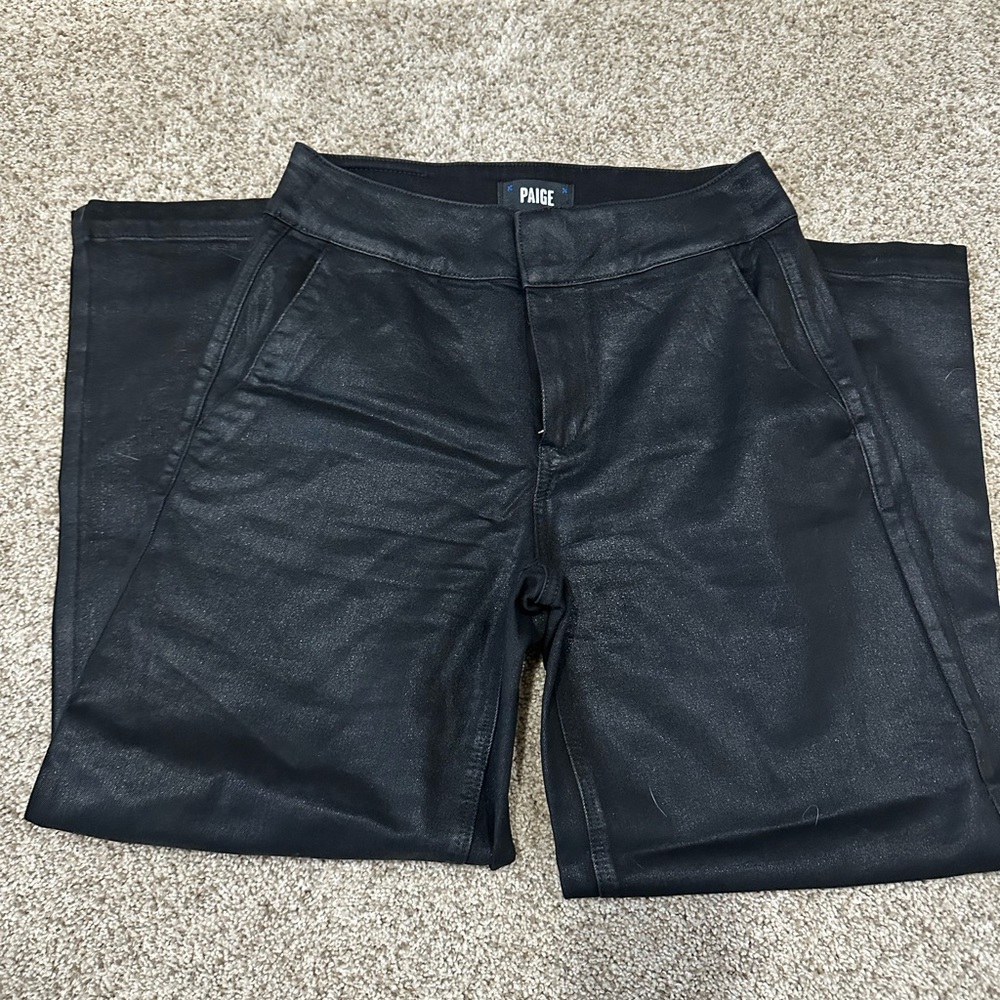 Paige Black Faux Leather Pants